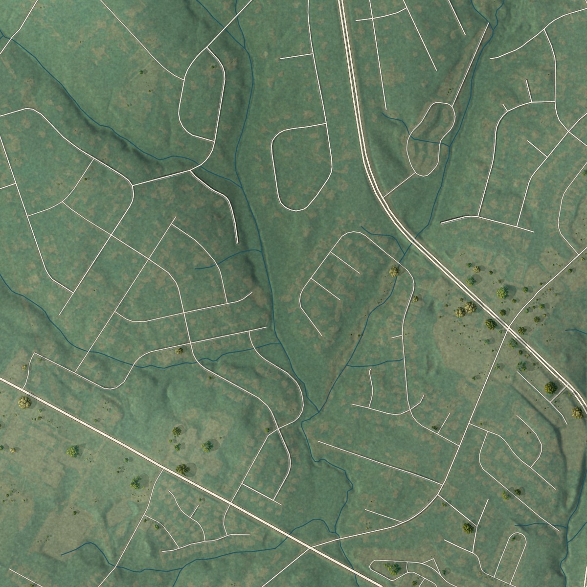 Second close-up of the map of Newport, South Carolina print showing more streets and buildings