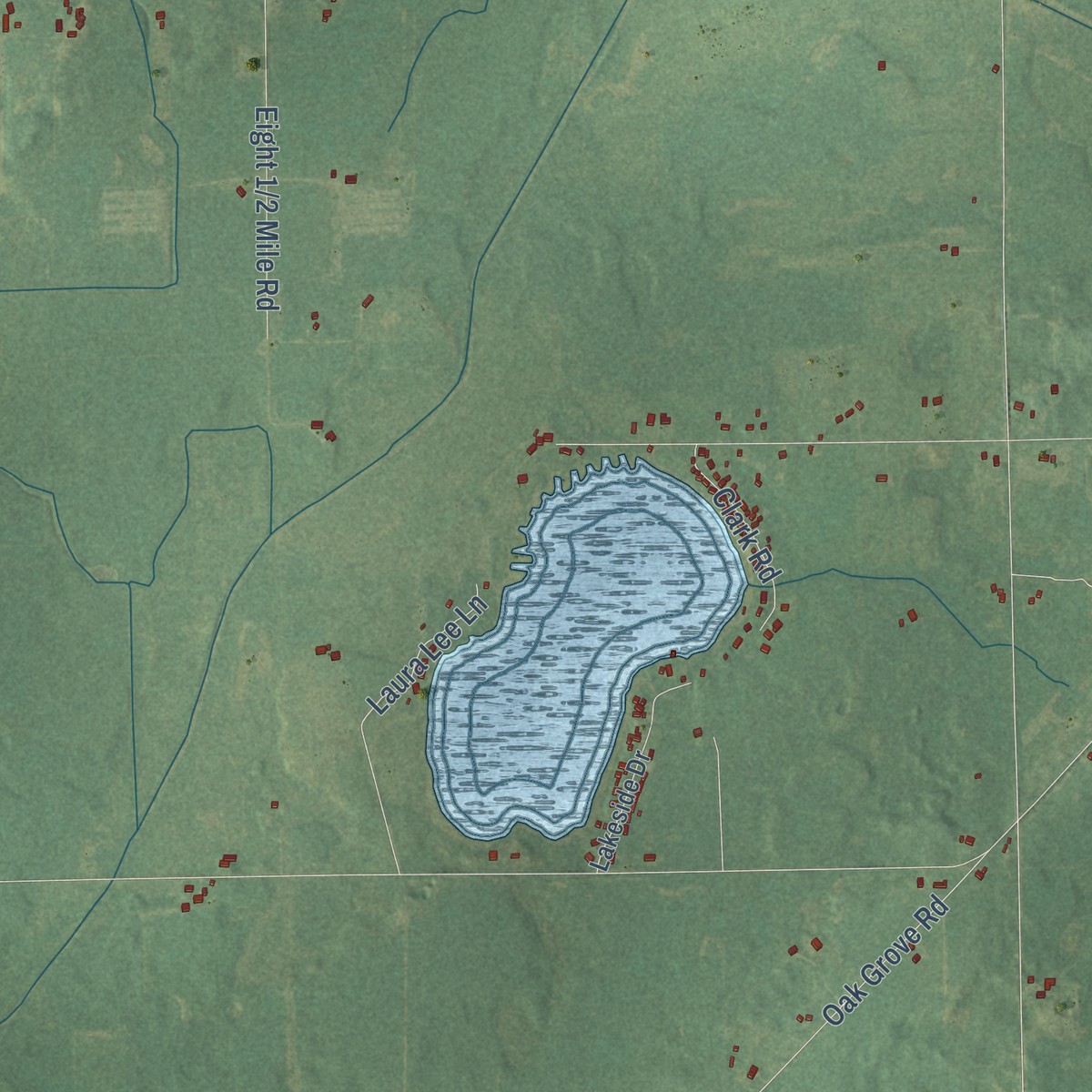 Second close-up of the map of Newton, Calhoun County, Michigan print showing more streets and buildings