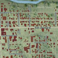 Second close-up of the map of Newton, Illinois print showing more streets and buildings