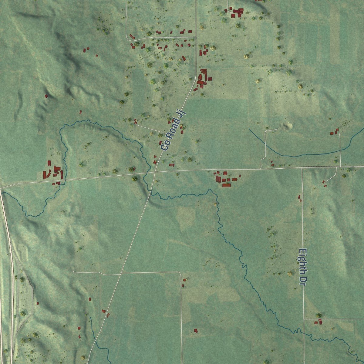 Second close-up of the map of Newton, Marquette County, Wisconsin print showing more streets and buildings