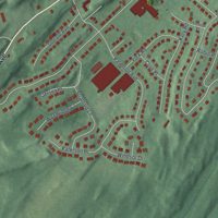 Second close-up of the map of Newton, New Jersey print showing more streets and buildings