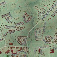 Second close-up of the map of Newtown, Bucks County, Pennsylvania print showing more streets and buildings