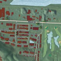 Second close-up of the map of Newtown, Ohio print showing more streets and buildings