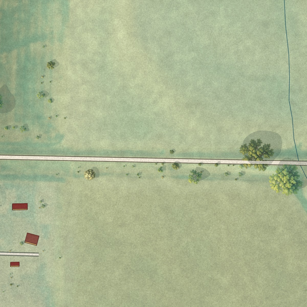 Second close-up of the map of Nicodemus, Kansas print showing more streets and buildings