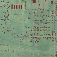 Second close-up of the map of Nicoma Park, Oklahoma print showing more streets and buildings