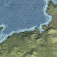 Second close-up of the map of Nikolski, Alaska print showing more streets and buildings