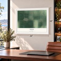 Niles, Kansas map, 18 x 24 inch print in a white frame in a home office