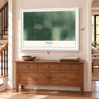 Niles, Kansas map, 24 x 36 inch print in a white frame above a dresser by a staircase