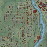Second close-up of the map of Niles, Michigan print showing more streets and buildings