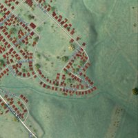 Second close-up of the map of Ninety Six, South Carolina print showing more streets and buildings