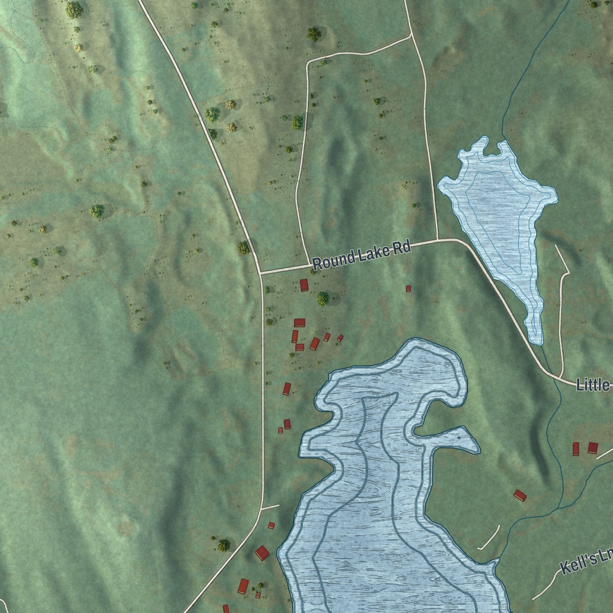 Second close-up of the map of Niverville, New York print showing more streets and buildings