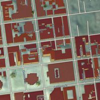 Second close-up of the map of Nob Hill, California print showing more streets and buildings