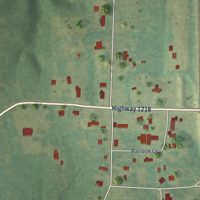 Second close-up of the map of Noble, Louisiana print showing more streets and buildings