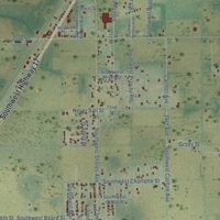 Second close-up of the map of Nocatee, DeSoto County, Florida print showing more streets and buildings