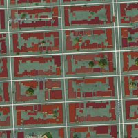 Second close-up of the map of Noe Valley, California print showing more streets and buildings