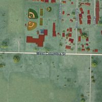 Second close-up of the map of Nooksack, Washington print showing more streets and buildings