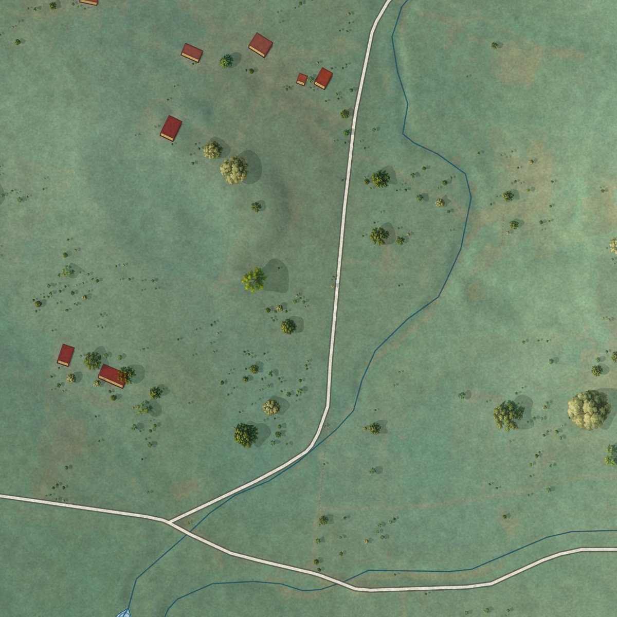 Second close-up of the map of Norene, Tennessee print showing more streets and buildings