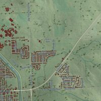 Second close-up of the map of Norfolk, Nebraska print showing more streets and buildings