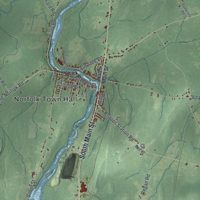 Second close-up of the map of Norfolk, New York print showing more streets and buildings