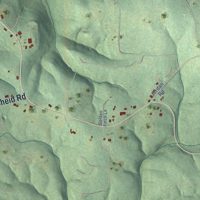 Second close-up of the map of Norfork, Arkansas print showing more streets and buildings