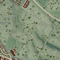 Second close-up of the map of Normandy, Missouri print showing more streets and buildings