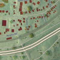 Second close-up of the map of Noroton Heights, Connecticut print showing more streets and buildings