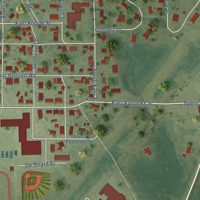 Second close-up of the map of Norris City, Illinois print showing more streets and buildings