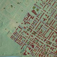 Second close-up of the map of Norristown, Pennsylvania print showing more streets and buildings