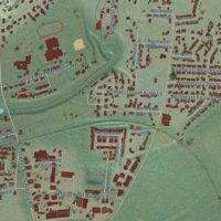 Second close-up of the map of North Albany, Oregon print showing more streets and buildings