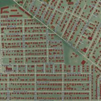 Second close-up of the map of North Amityville, New York print showing more streets and buildings