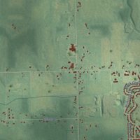 Second close-up of the map of North Aurelius, Michigan print showing more streets and buildings