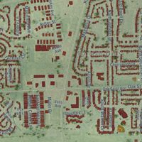 Second close-up of the map of North Aurora, Illinois print showing more streets and buildings
