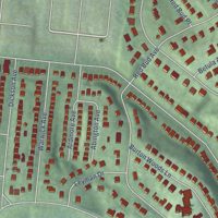 Second close-up of the map of North Avondale, Ohio print showing more streets and buildings