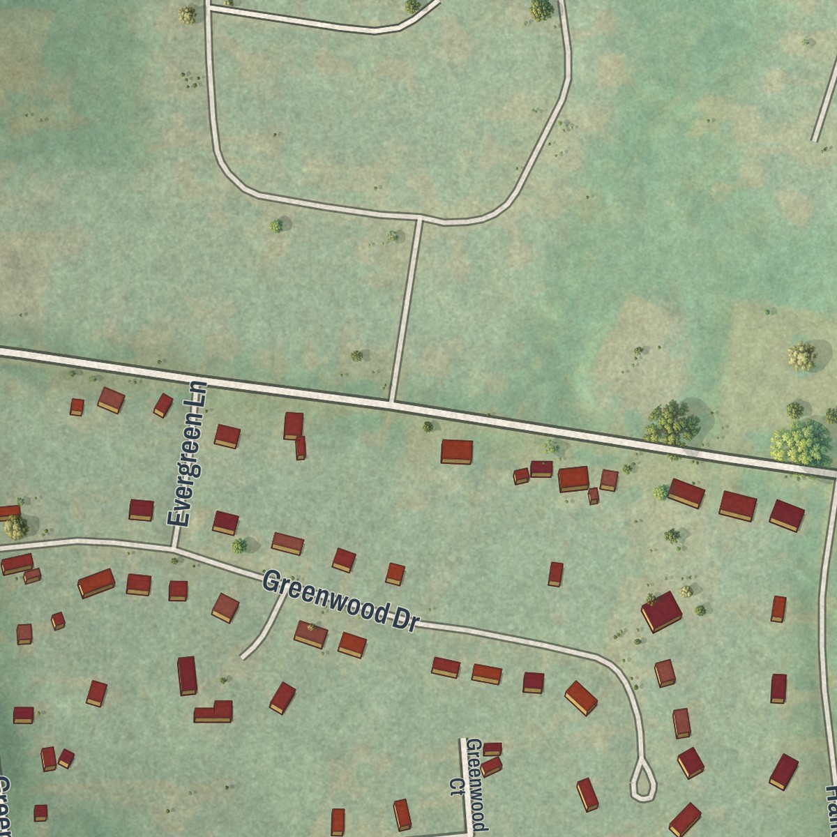 Second close-up of the map of North Ballston Spa, New York print showing more streets and buildings