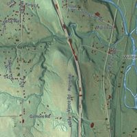 Second close-up of the map of North Beaver, Pennsylvania print showing more streets and buildings