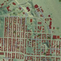 Second close-up of the map of North Bend, Oregon print showing more streets and buildings