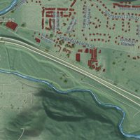 Second close-up of the map of North Bend, Washington print showing more streets and buildings
