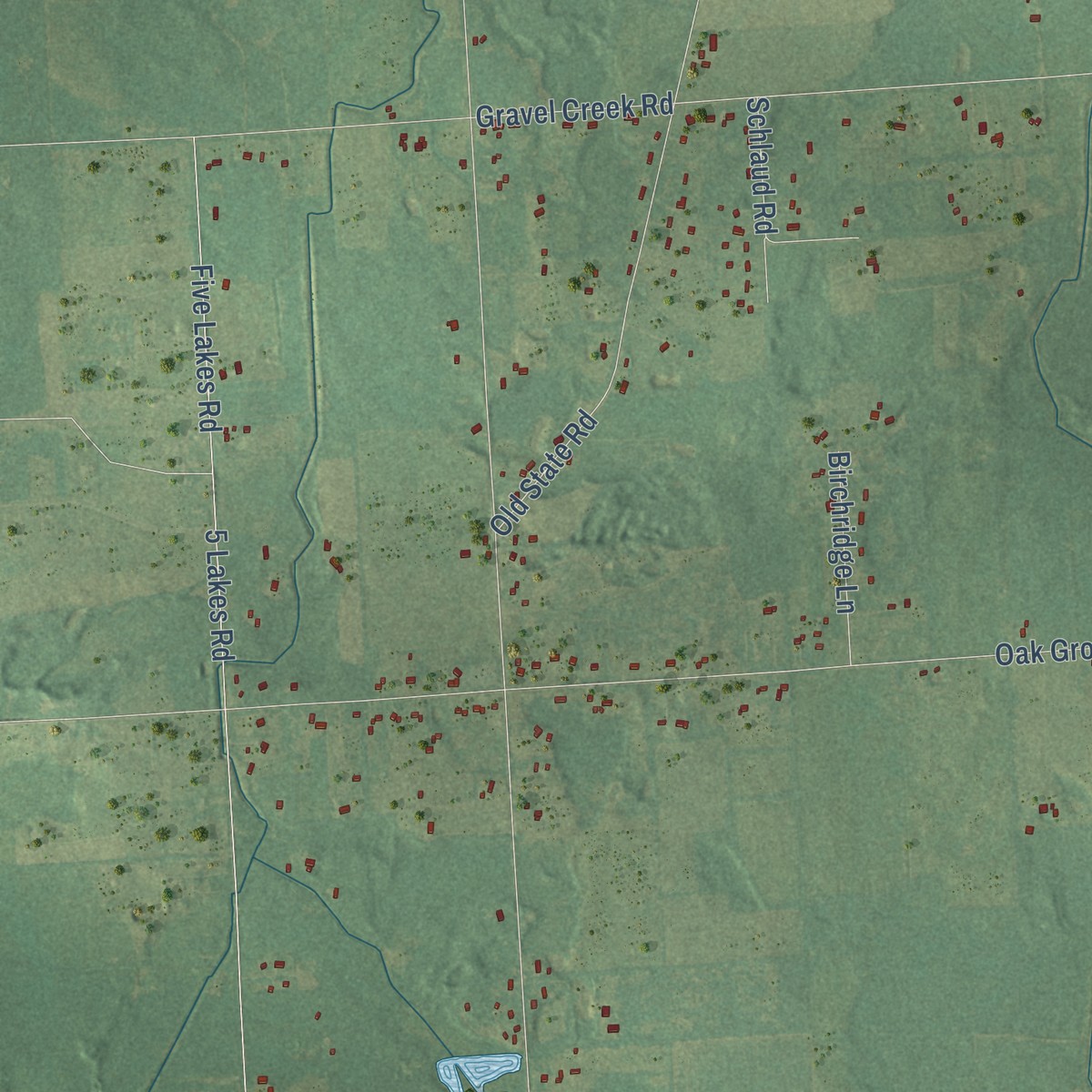 Second close-up of the map of North Branch, Lapeer County, Michigan print showing more streets and buildings