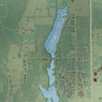Second close-up of the map of North Branch, Minnesota print showing more streets and buildings