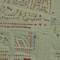Second close-up of the map of North Browning, Montana print showing more streets and buildings