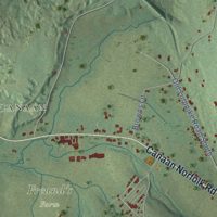 Second close-up of the map of North Canaan, Connecticut print showing more streets and buildings