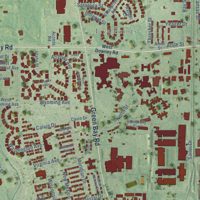 Second close-up of the map of North Chicago, Illinois print showing more streets and buildings