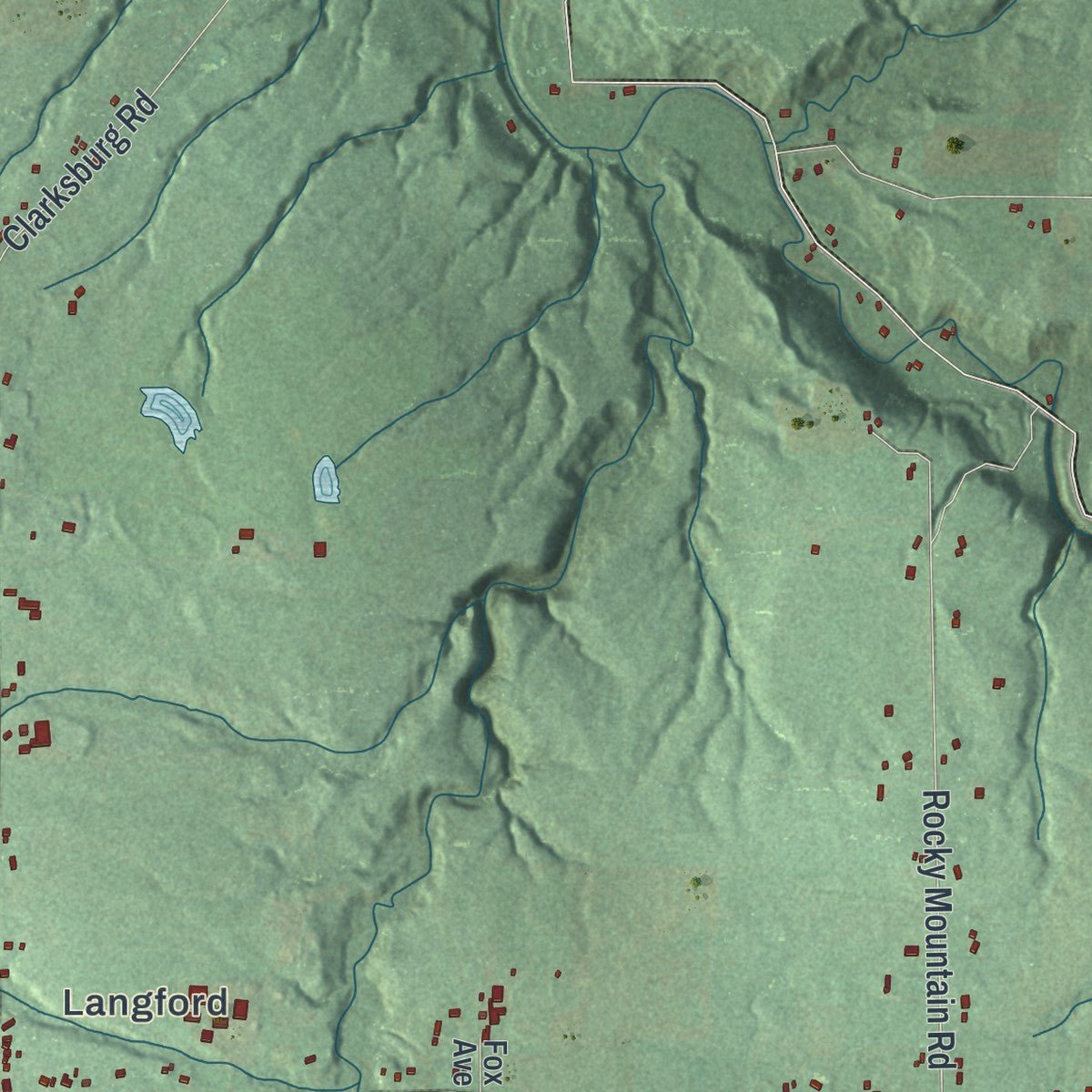 Second close-up of the map of North Collins, New York print showing more streets and buildings