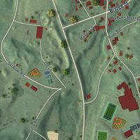 Second close-up of the map of North Creek, New York print showing more streets and buildings