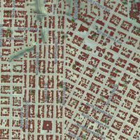 Second close-up of the map of North End, Washington print showing more streets and buildings