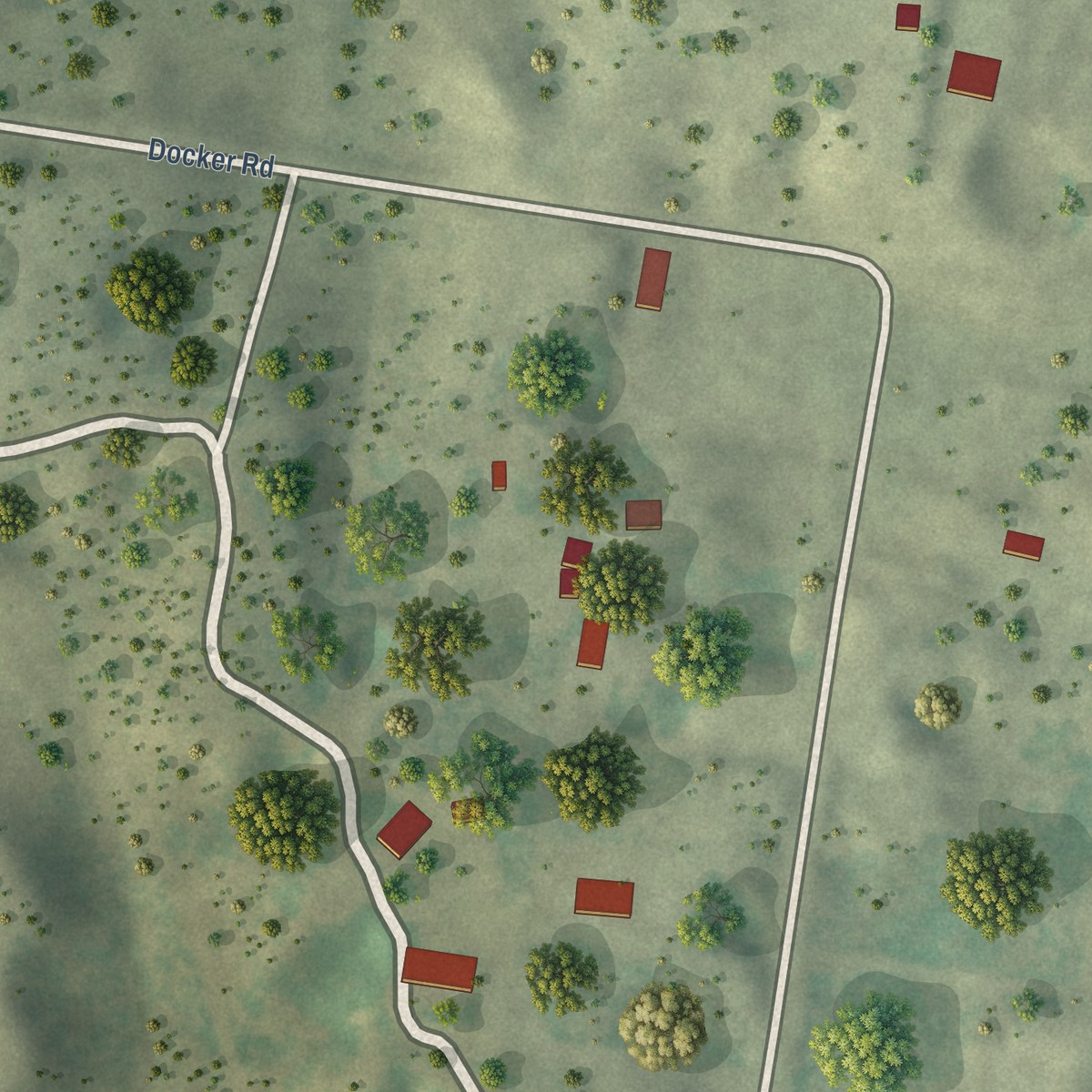 Second close-up of the map of North Escobares, Texas print showing more streets and buildings