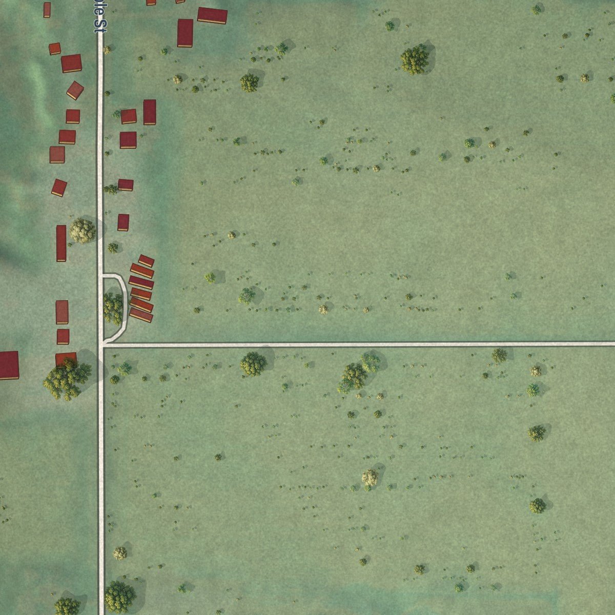 Second close-up of the map of North Freedom, Wisconsin print showing more streets and buildings