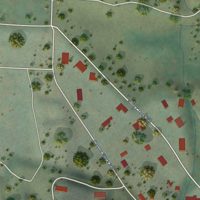 Second close-up of the map of North Gate, California print showing more streets and buildings