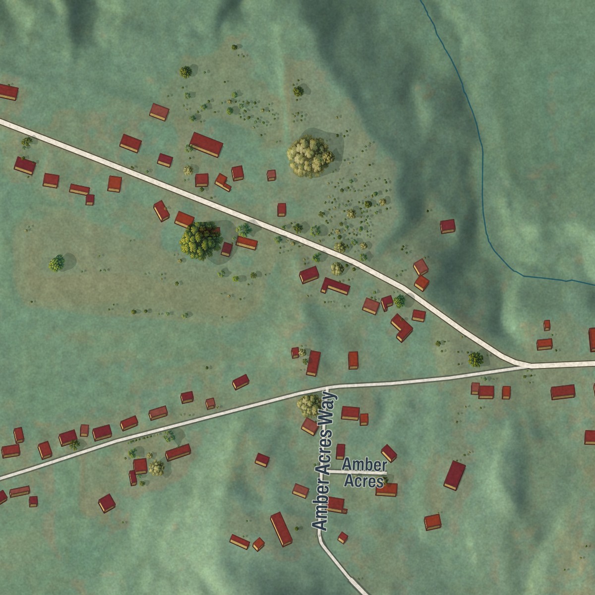 Second close-up of the map of North Granville, New York print showing more streets and buildings