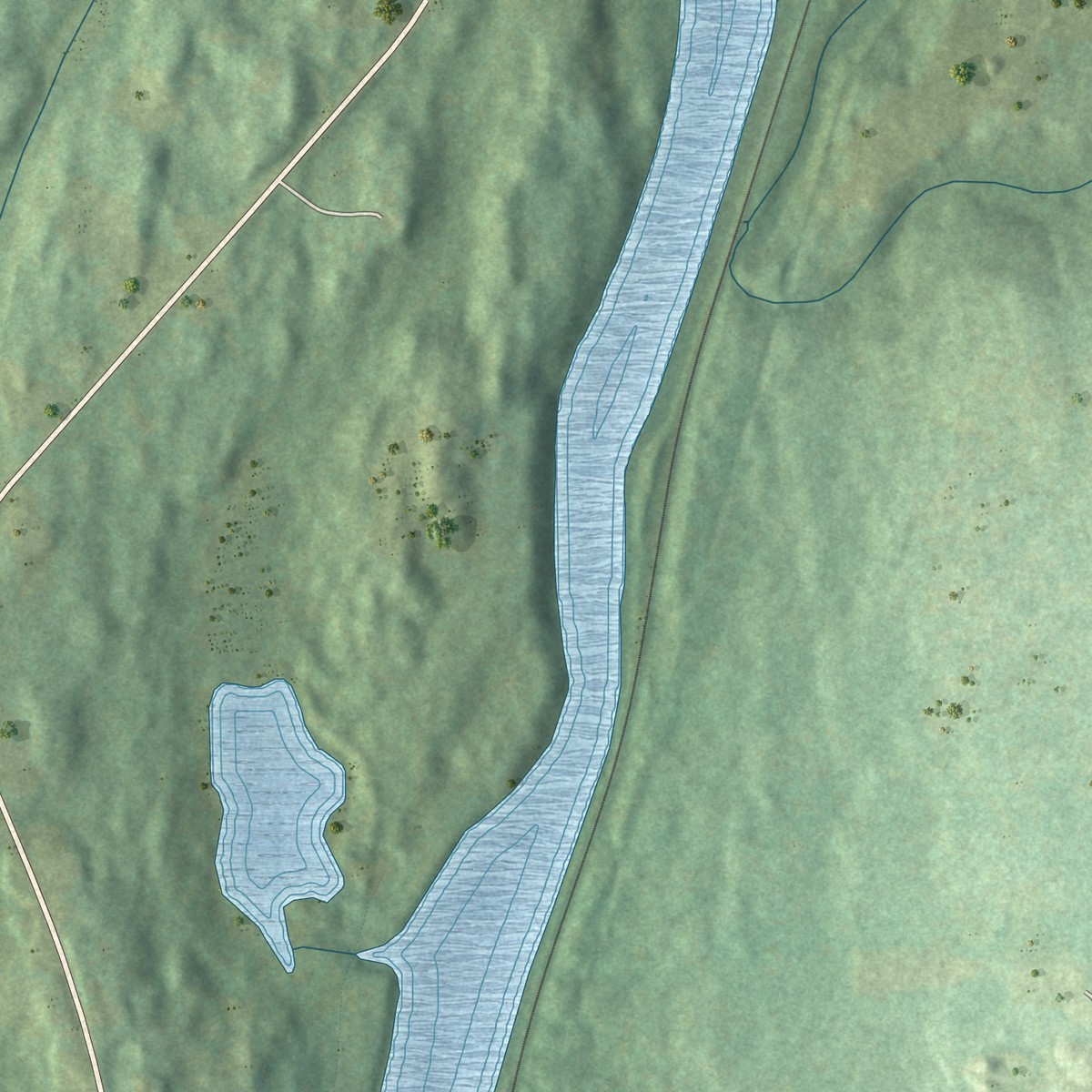 Second close-up of the map of North Grosvenor Dale, Connecticut print showing more streets and buildings